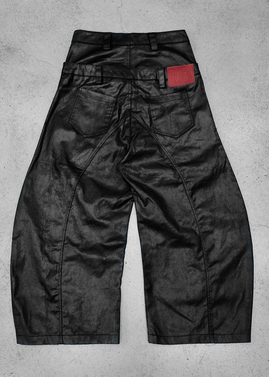 【RICH】Mock Double Waist Wide Leg Pants