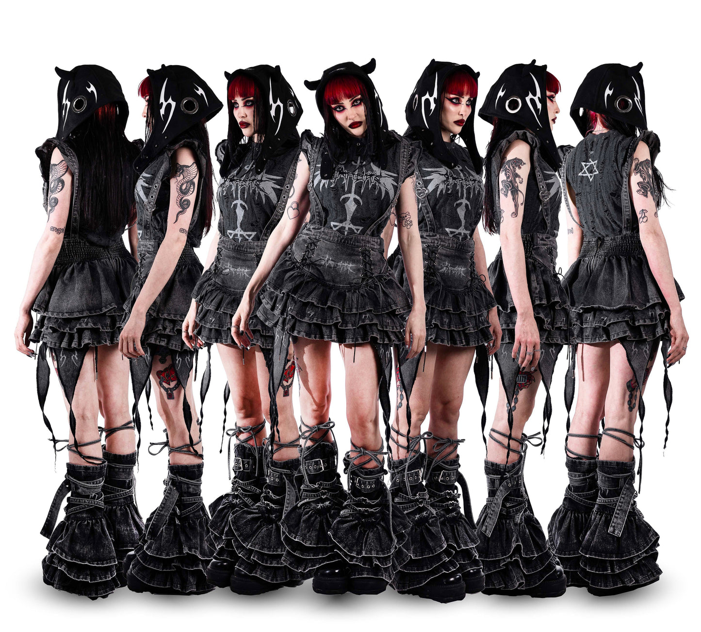 【SATSUN NIGHT】<DEVIL^ANGEL FRIENDSHIP> HAND & LEG WARMER - WASHED BLACK