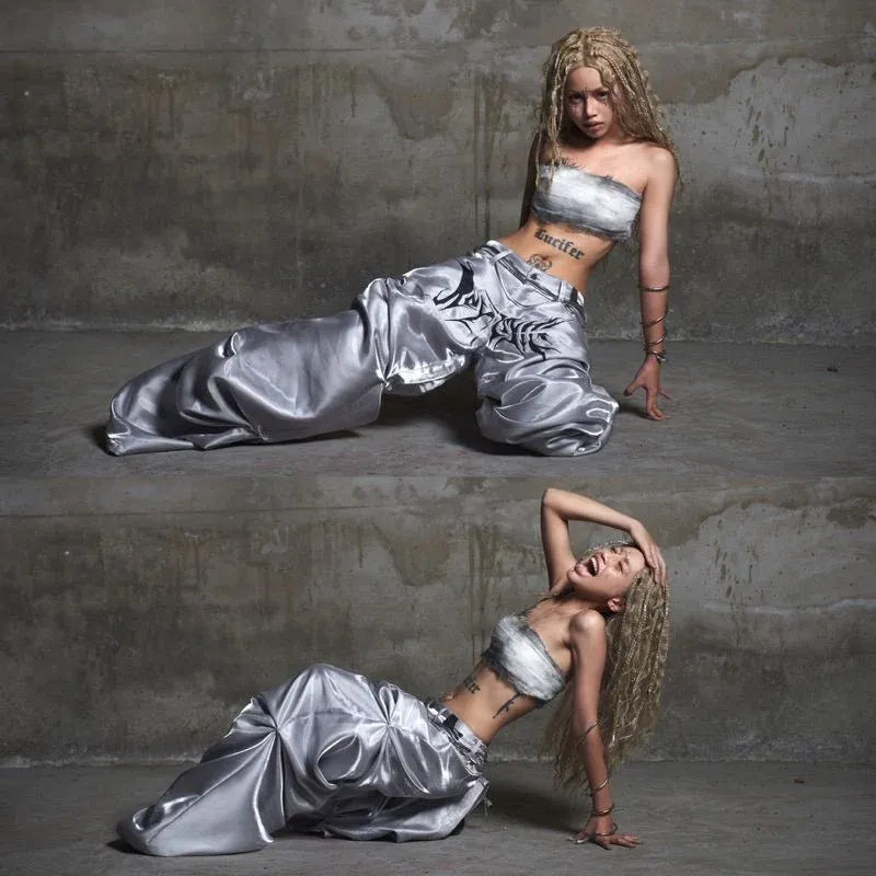 【NUMB ATELIER】VORTEX PANTS - METAL LIQUID