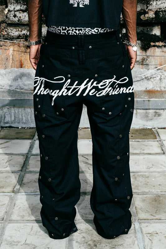 【THOUGHT WE FRIENDS】"Gideon" Double-layered Workpants in Black