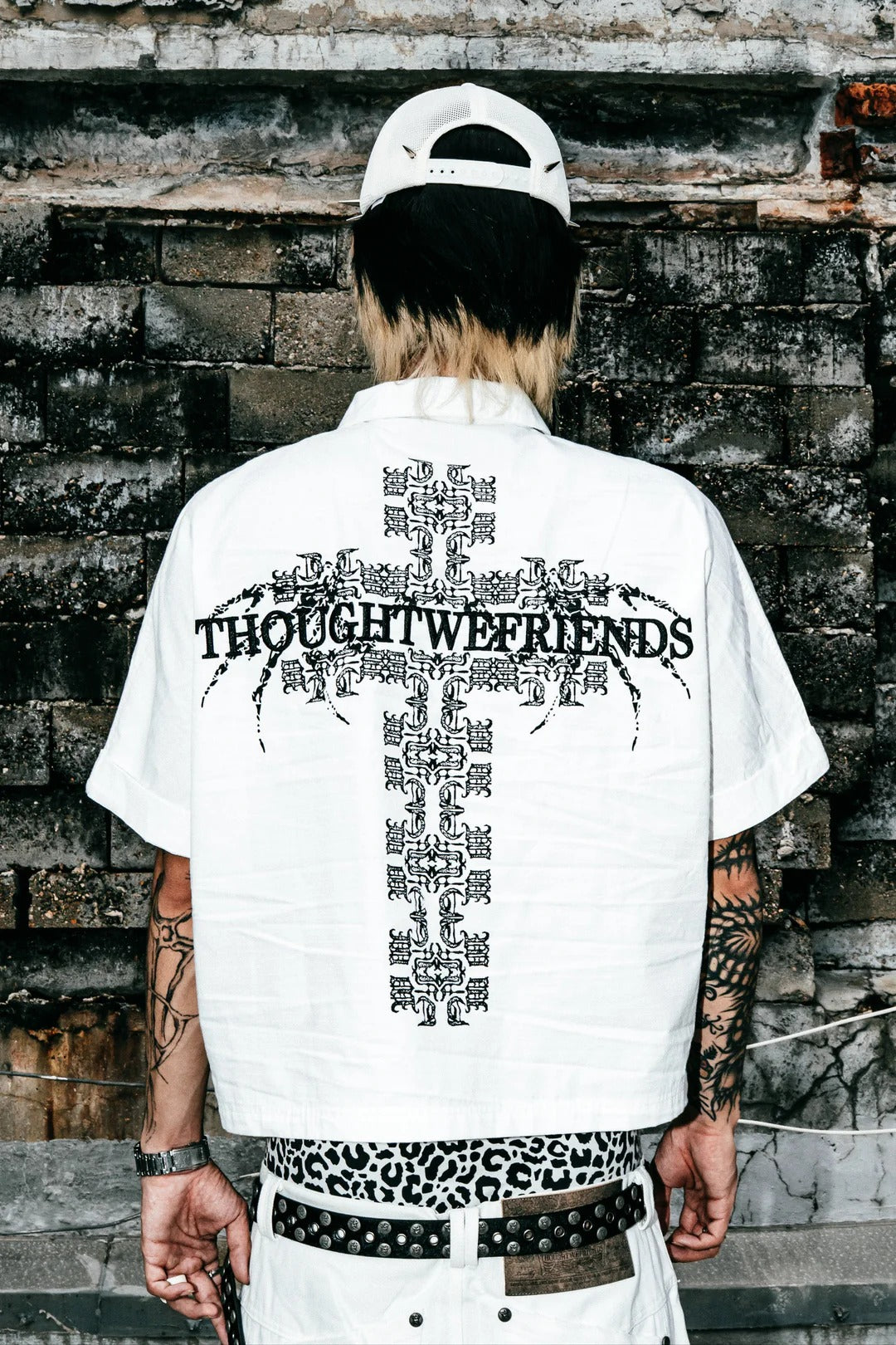【THOUGHT WE FRIENDS】"Cassian" Embroidered Work Shirt in White