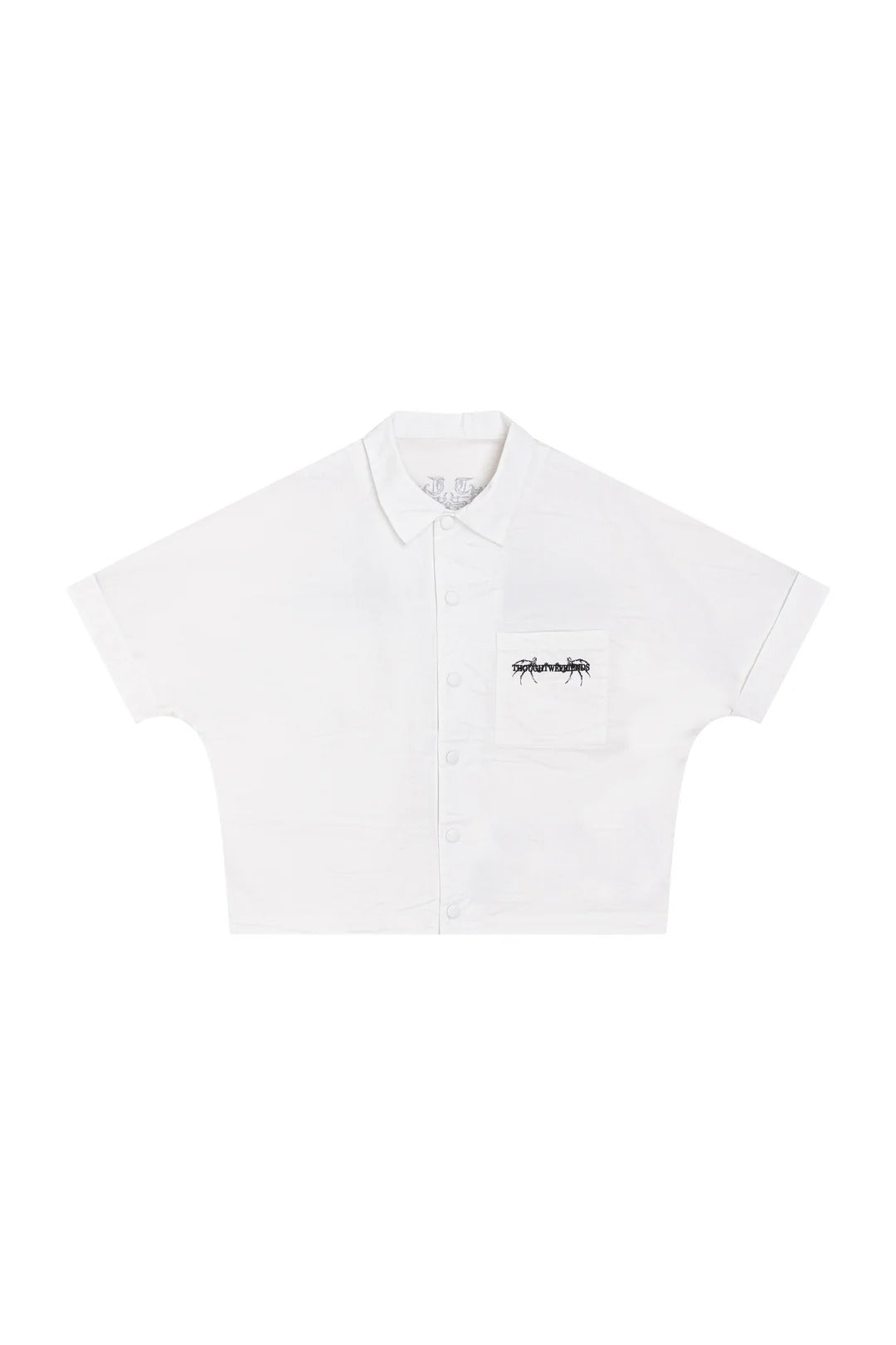 【THOUGHT WE FRIENDS】"Cassian" Embroidered Work Shirt in White