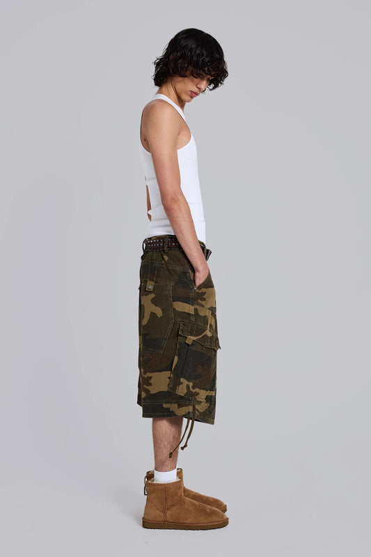 Cadet Style Camo Loose Shorts