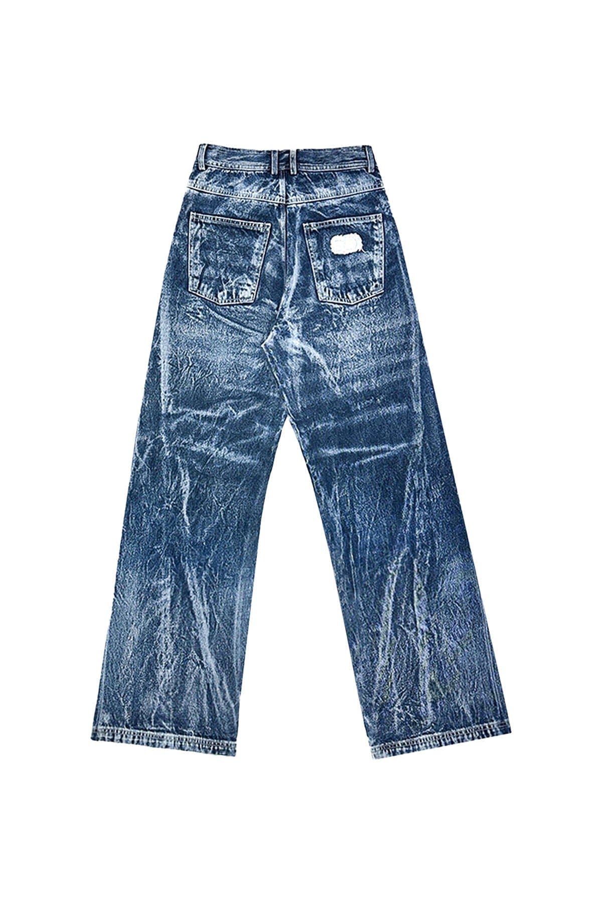 【BLR BLUER】 Curved Navy Denim Pants