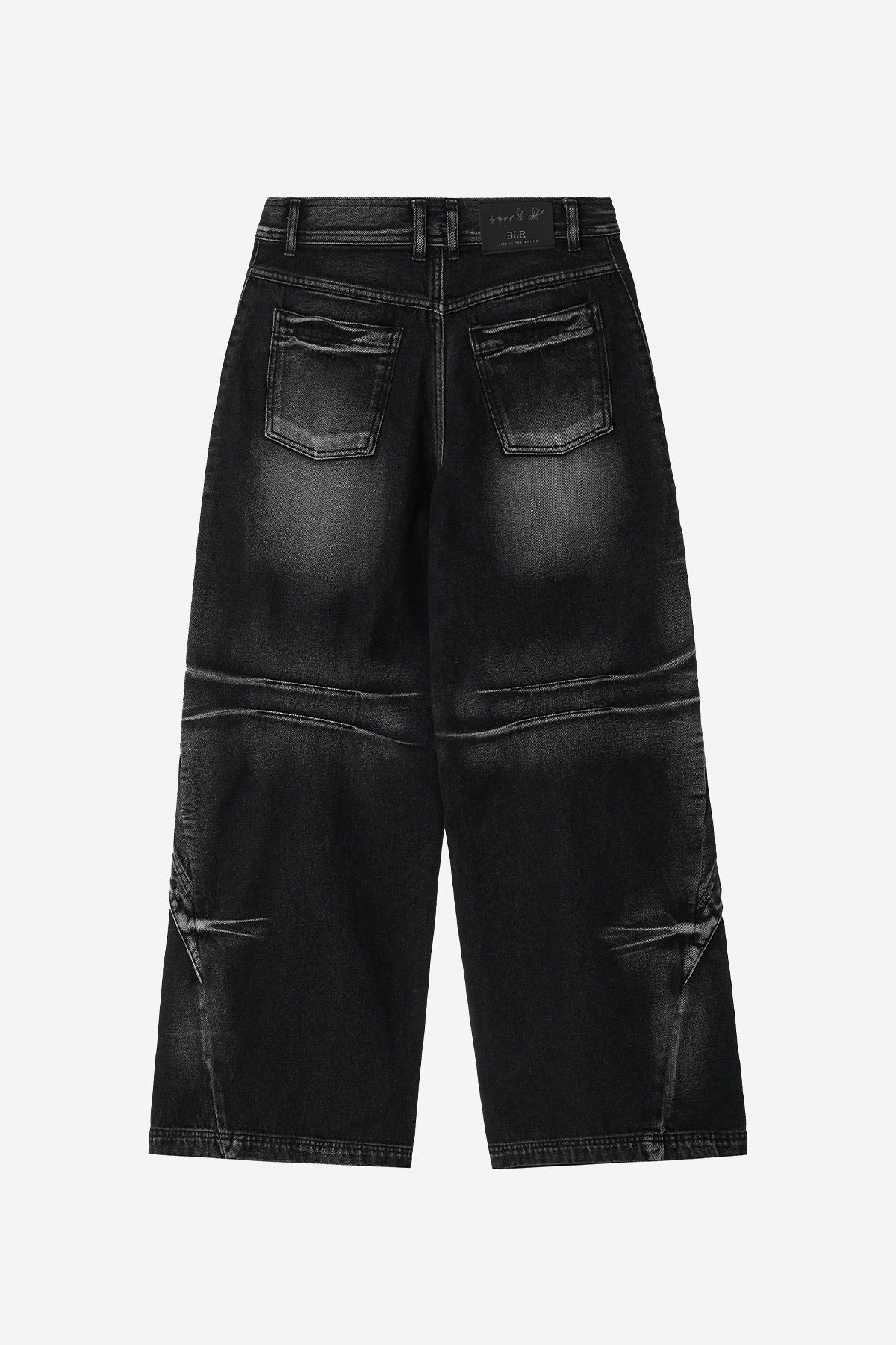 【BLR BLUER】Curved Tanker Washed Denim Pants