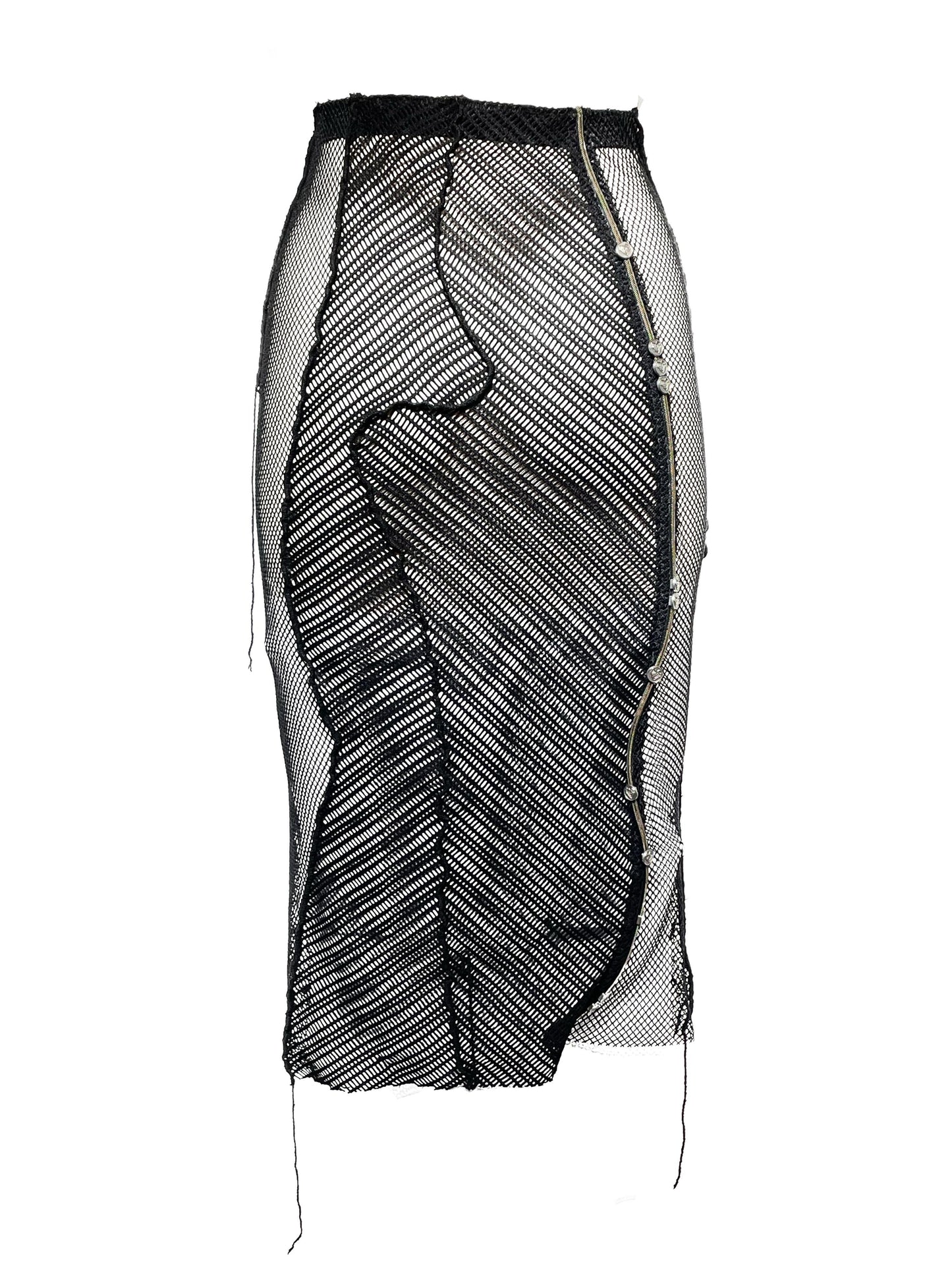 【JENN LEE】Blind Love Twisted Zipper Mesh Skirt
