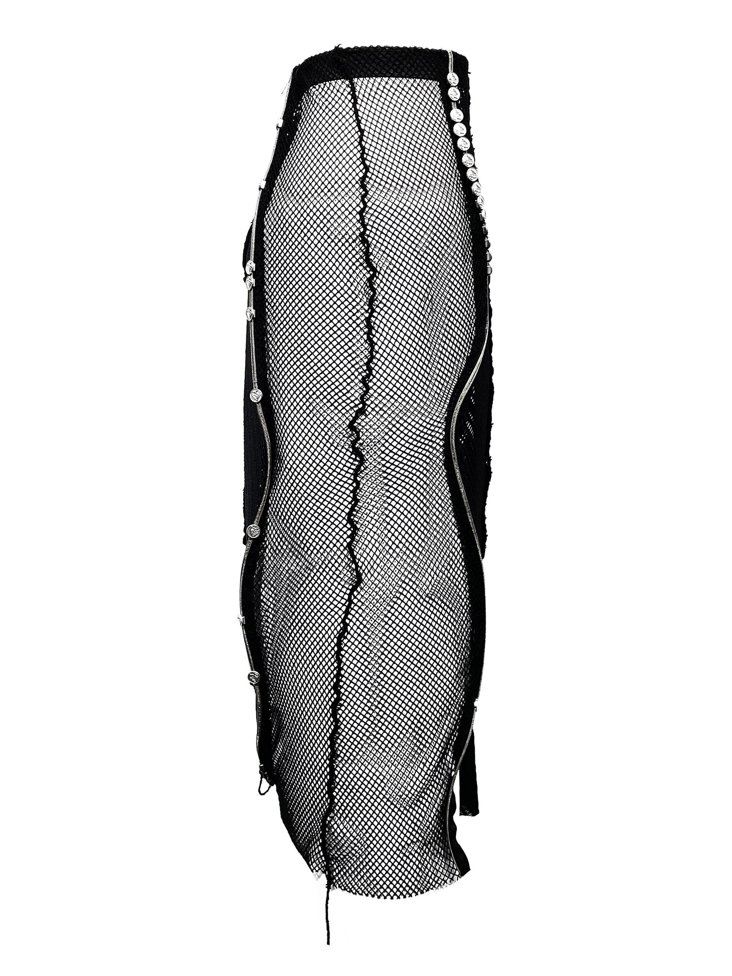 【JENN LEE】Blind Love Twisted Zipper Mesh Skirt