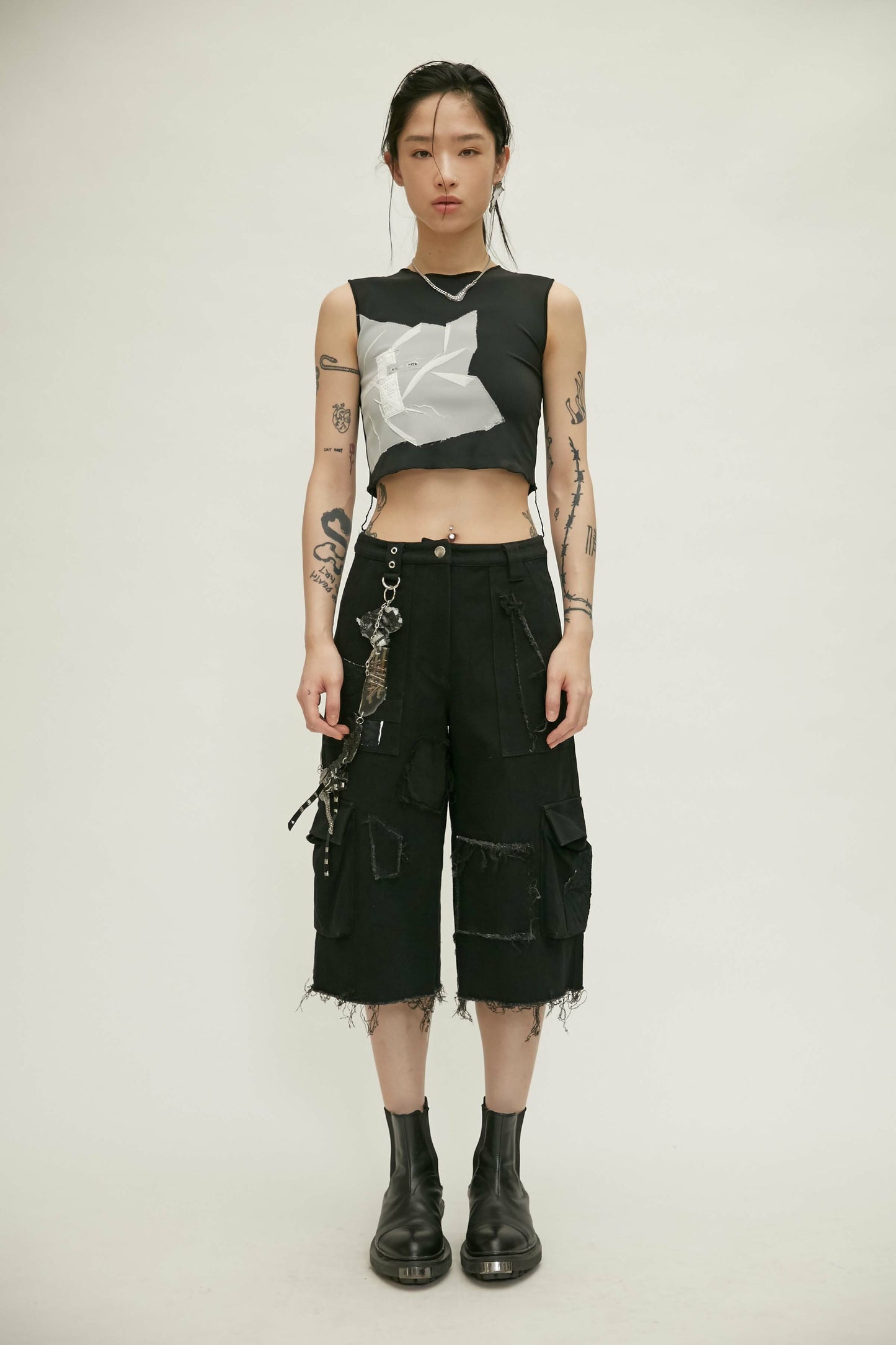 【JENN LEE】 Creased Tag Vest