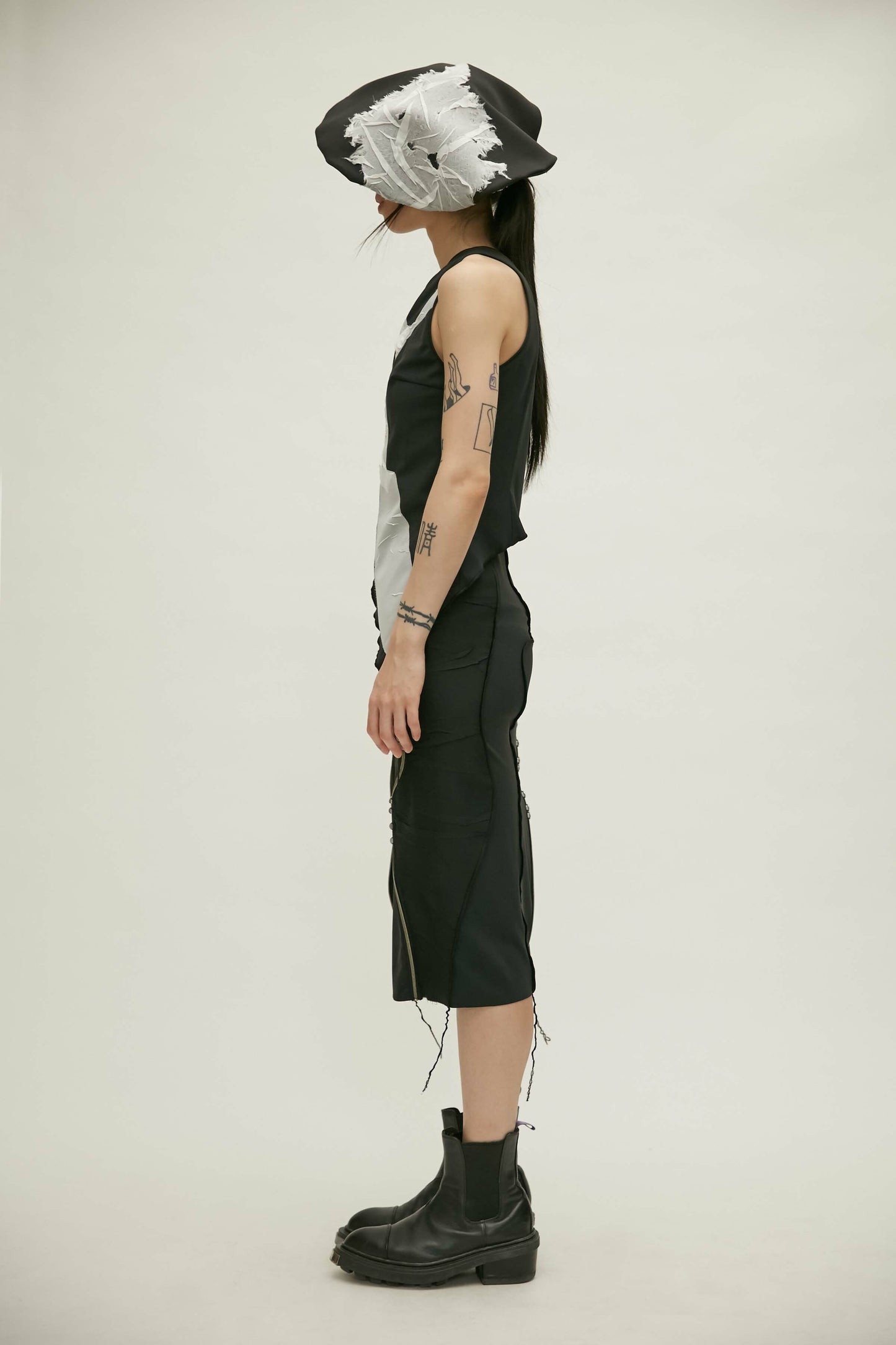 【JENN LEE】Drunk Tie One Shoulder Vest