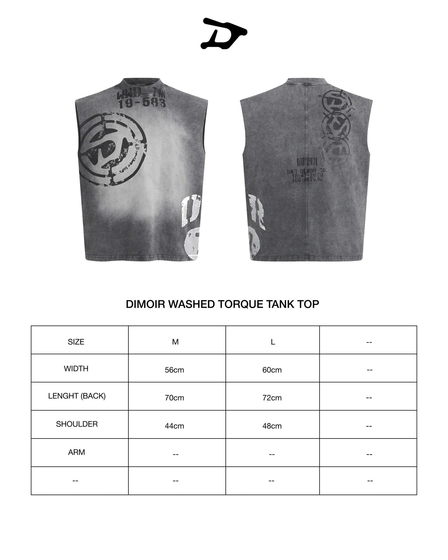 【DIMOIR】Washed TORQUE Tank Top