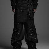 DOCKING SKIRT FLARE WIDE PANTS ( WAXED BLACK )