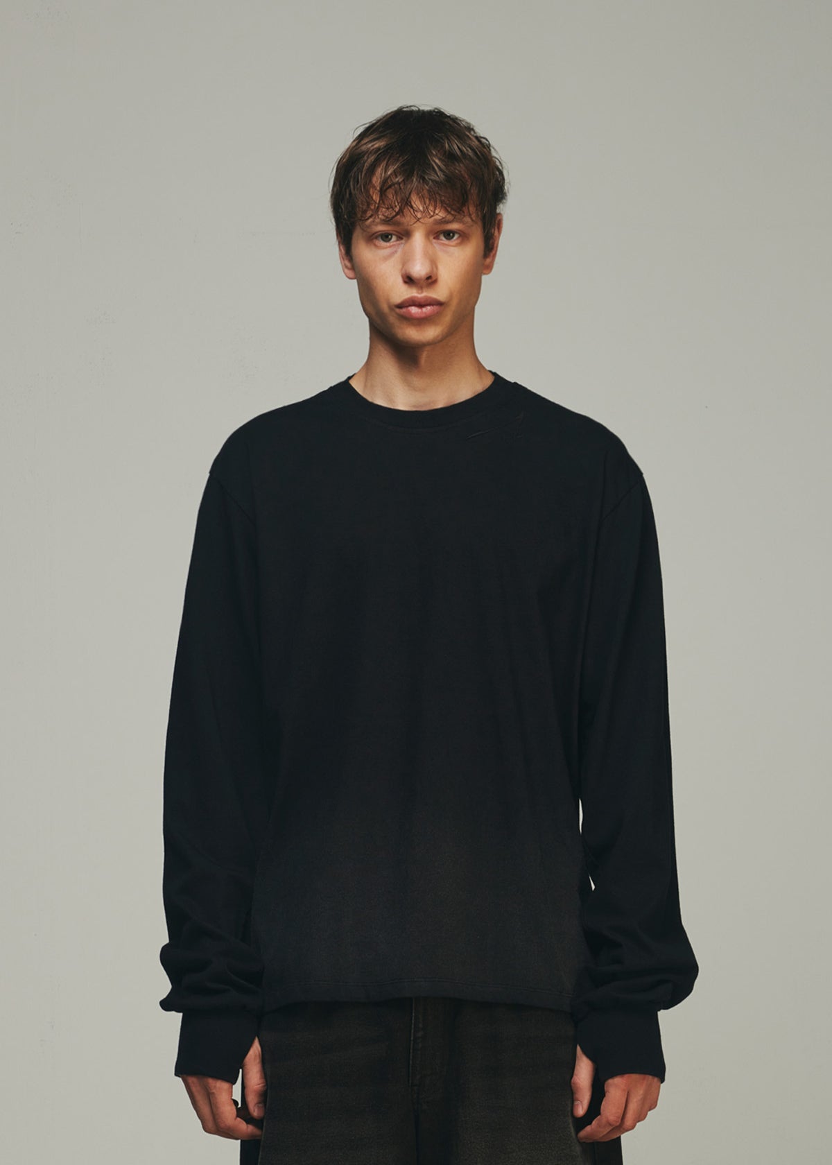 【BLR BLUER】Destroyed Back Gradation  Washing Long Sleeve