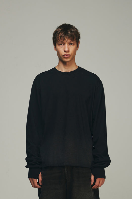 【BLR BLUER】Destroyed Back Gradation Washing Long Sleeve