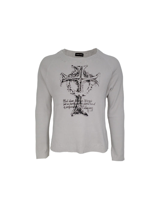【ROSEN KREUZ】VINTAGE WAFFLE KNIT WHITE