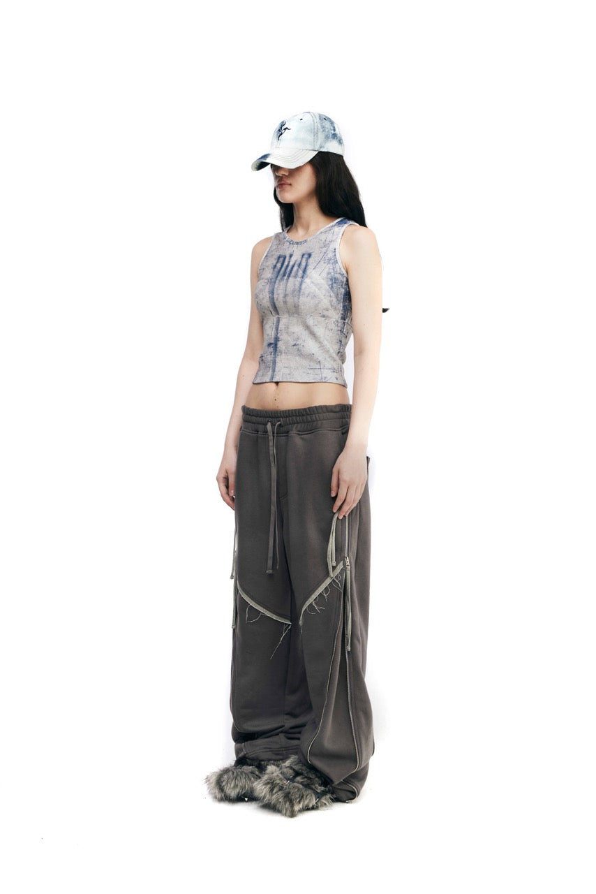 【BLR BLUER】 PRINTED BEIGE SLEEVELESS BEIGE