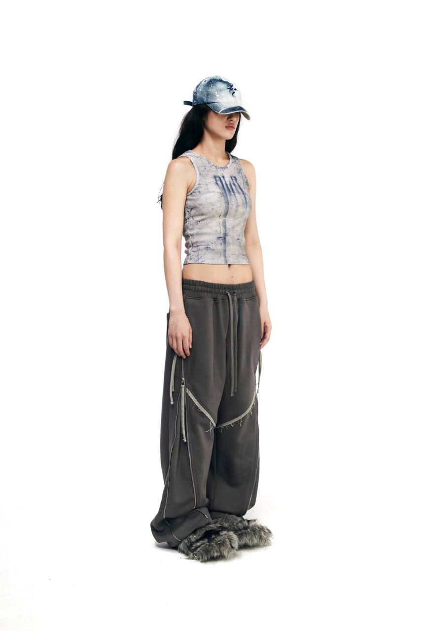 【BLR BLUER】 PRINTED BEIGE SLEEVELESS BEIGE