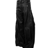 ZIP WIDE BAGGY PANTS (COATING)