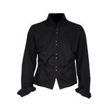 BACK CROSS CROPPED SHIRT BLACK