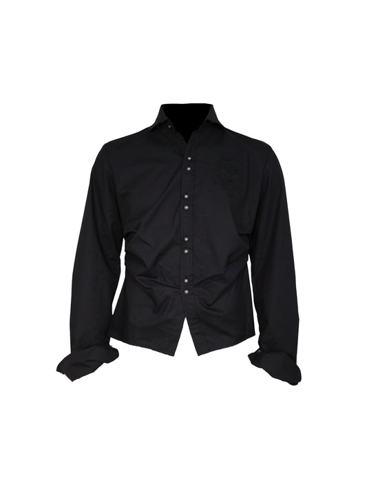【ROSEN KREUZ】BACK CROSS CROPPED SHIRT BLACK