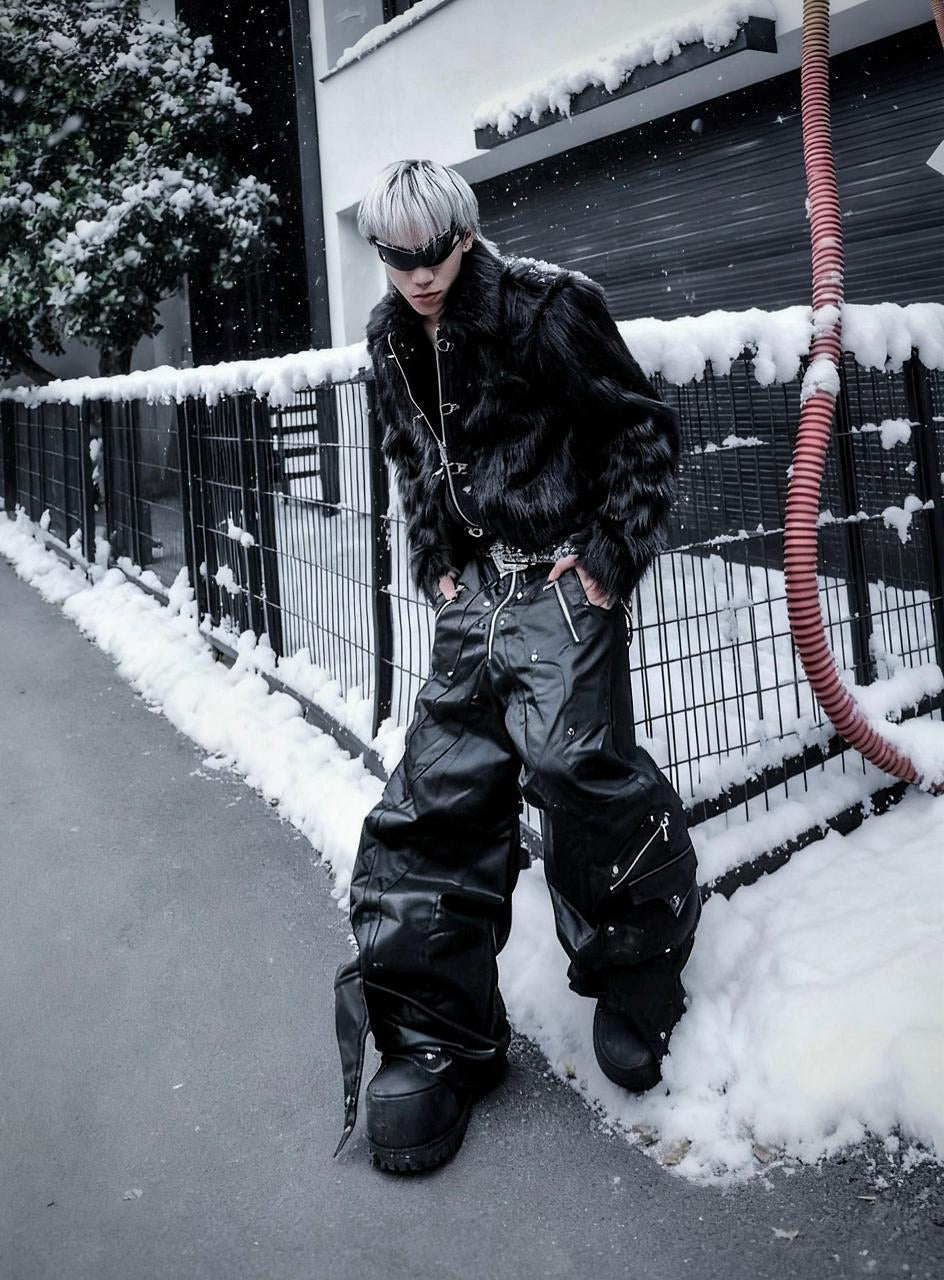 【RICH】Blvck Fur Crop Jacket