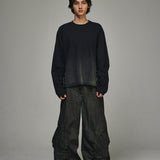 Destroyed Gradation Washed Long Sleeve