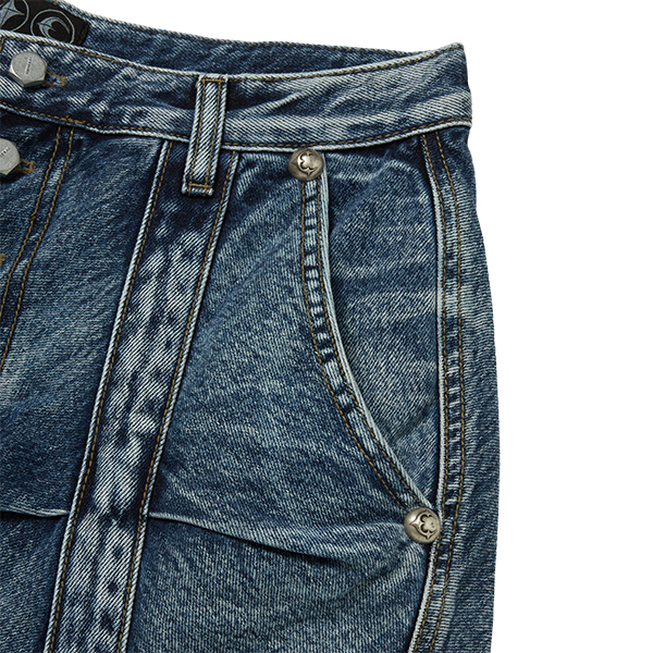 【THUG CLUB】Line GOB Denim Pants (blue)