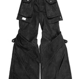 【HARDBOILED】"Charcoal" Waxed Denim Flare⁡