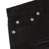 【THUG CLUB】TC Leather Washing Denim Pants (War Ver.) BLACK