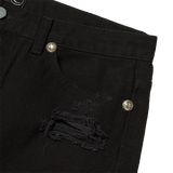 【THUG CLUB】TC Leather Washing Denim Pants (War Ver.) BLACK