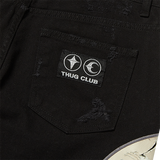 【THUG CLUB】TC Leather Washing Denim Pants (War Ver.) BLACK