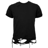 BOXY FIT LAYERED DAMAGE TEE (Black)