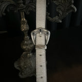 Pure white fur carved belt
