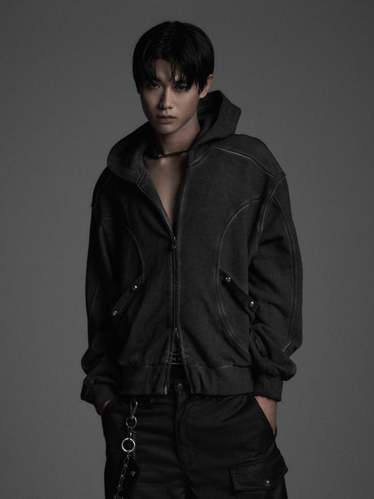 CYCLEYOKE ZIP UP HOODIE (BLACK)