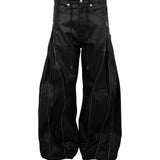 ZIP WIDE BAGGY PANTS (COATING)