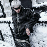 Black Fur Crop Jacket