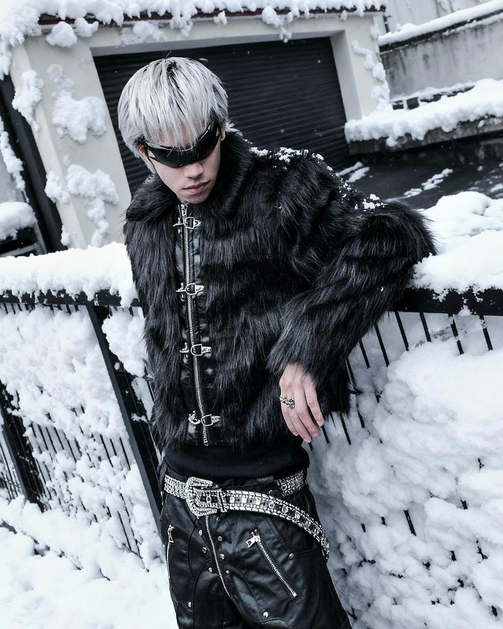 【RICH】Blvck Fur Crop Jacket