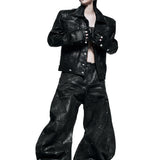 Black Waxed Denim Jacket