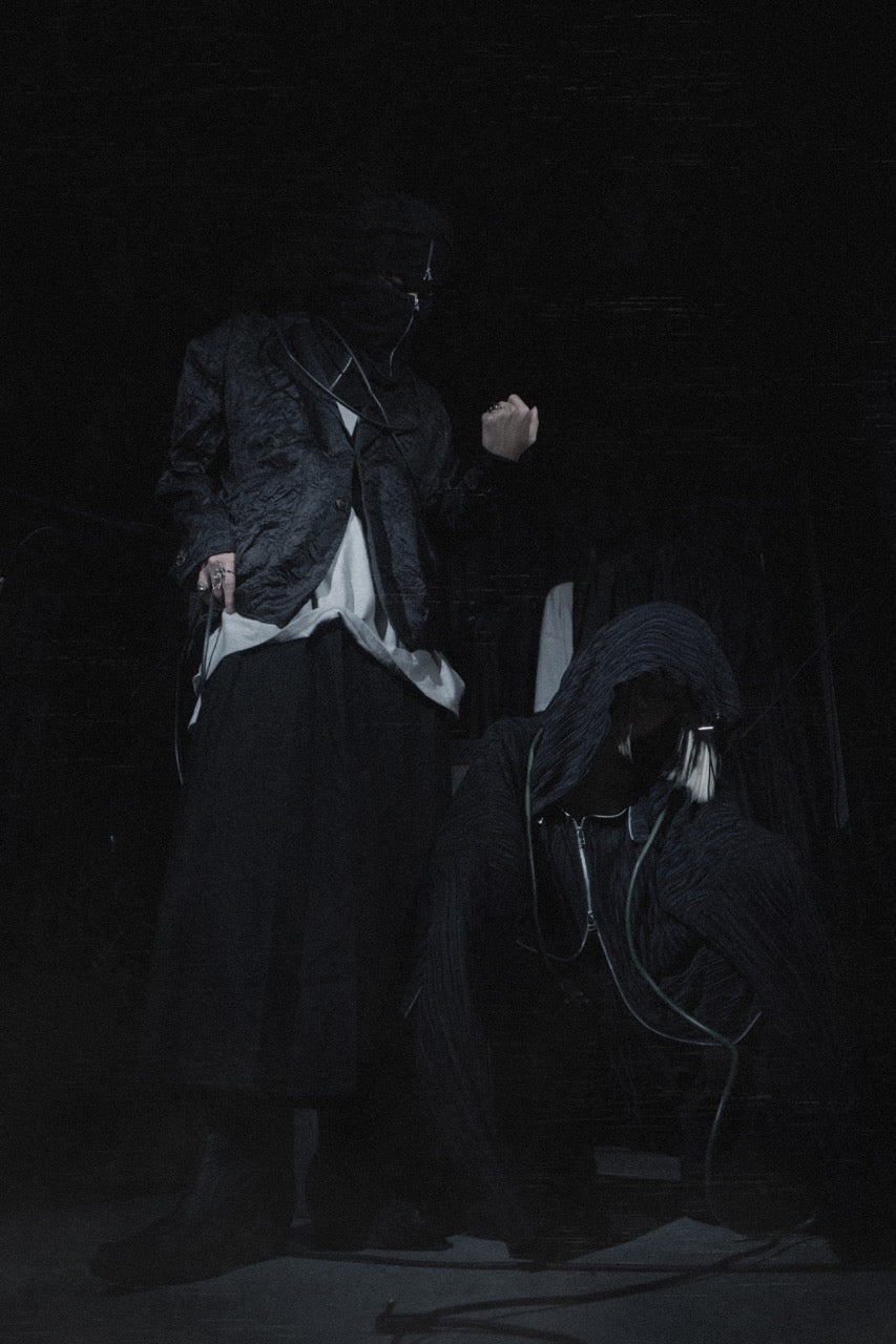 【ASPARAGUS】Pleats neck zip hoodie jacket