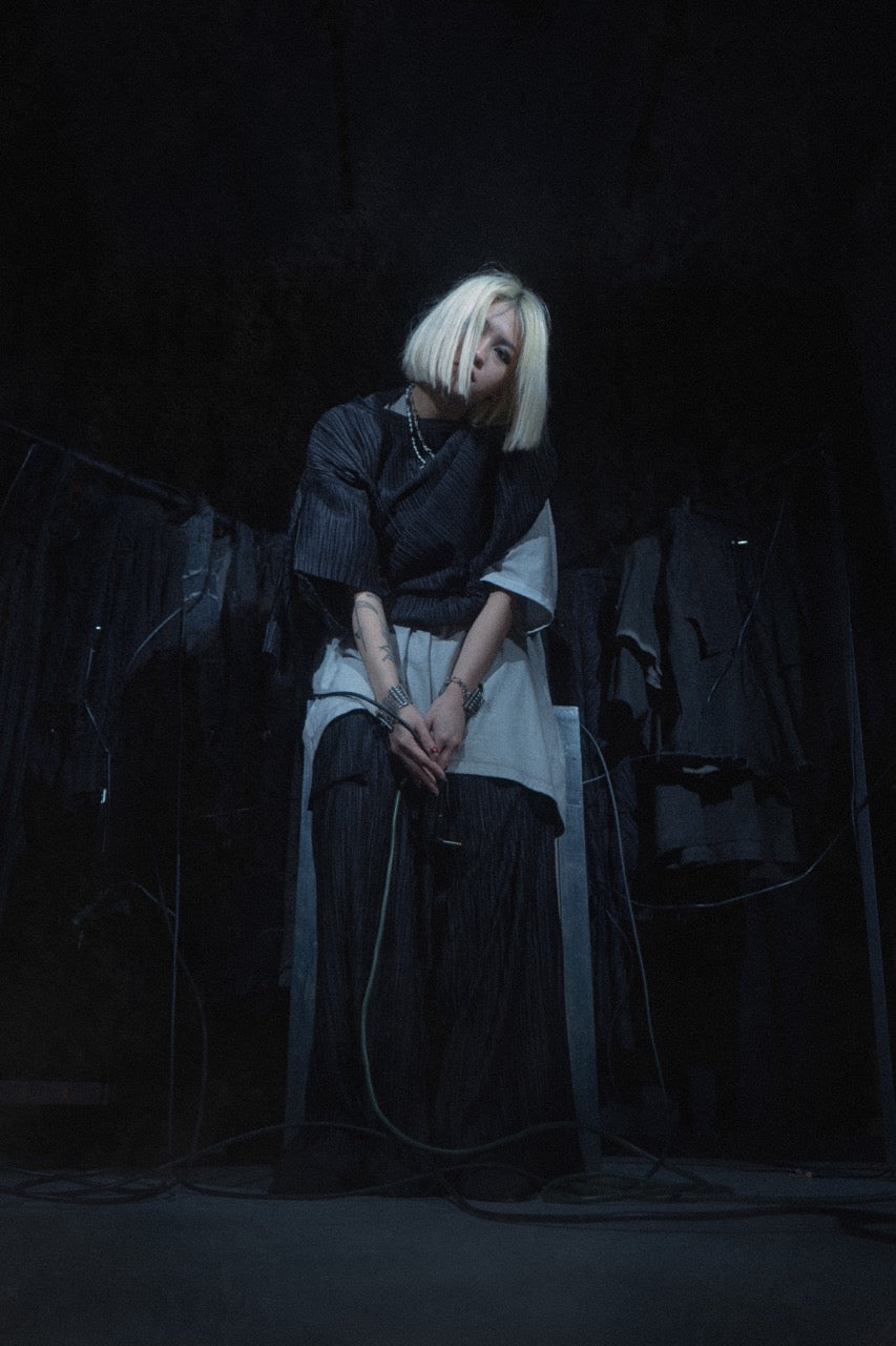 【ASPARAGUS】Pleats pocket wide pants