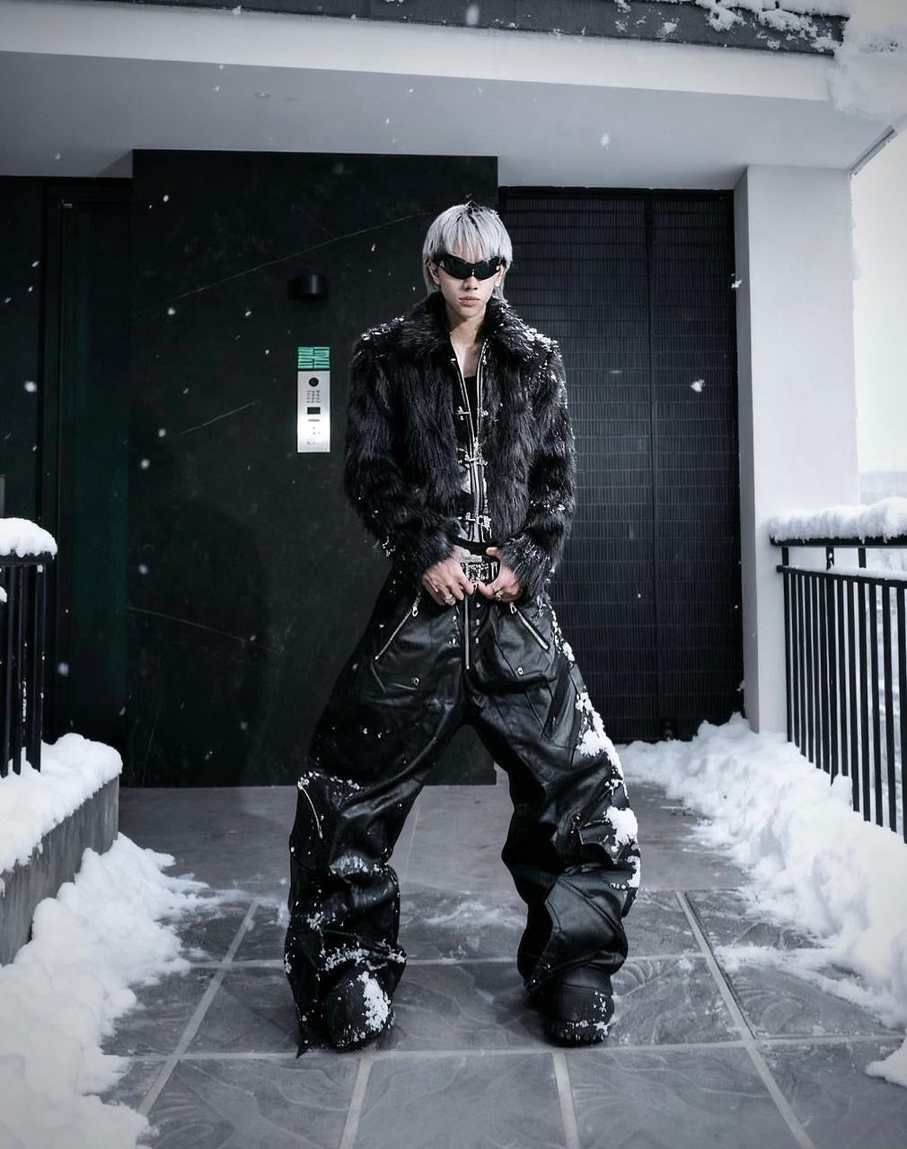 【RICH】Blvck Fur Crop Jacket