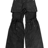 【HARDBOILED】"Charcoal" Waxed Denim Flare⁡
