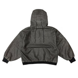 VINTAGE LEATHER SHIRRING HOODIE (WASHED GRAY)