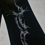 【XIVX】HANDPAINTED "Cyberpsychosis“ FLARED DENIM