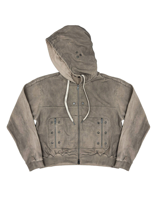 【ROSEN KREUZ】EYELET EDGE Set-Up ZIP-UP HOODIE (BEIGE)