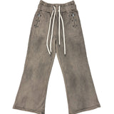 EYELET EDGE Set-Up LAYERED SWEAT PANTS （BEIGE)