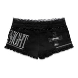 <LOST IN CASTLE> LACE TRIM HOT SHORTS - BLACK