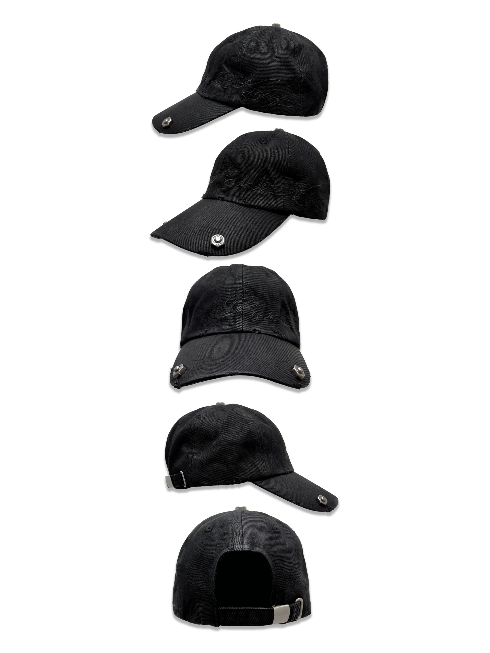 DISTRESSED COATED CAP (BLACK COATING)