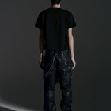 【ROSEN KREUZ】SIDE BELT DOCKING FLARE PANTS (Coating)
