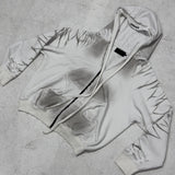 【VEINDALS】DISTRESSED ZIP UP HOODIE