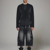 BERMUDA WASHED DENIM PANTS